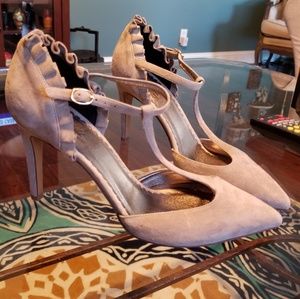 Miss Albright Frilled T- Strap Heels